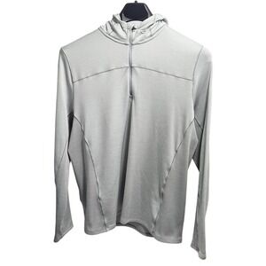 KJUS Men Lightweight Hooded Midlayer Half Zip Pullover 2XL Grey Athletic UPF50+*